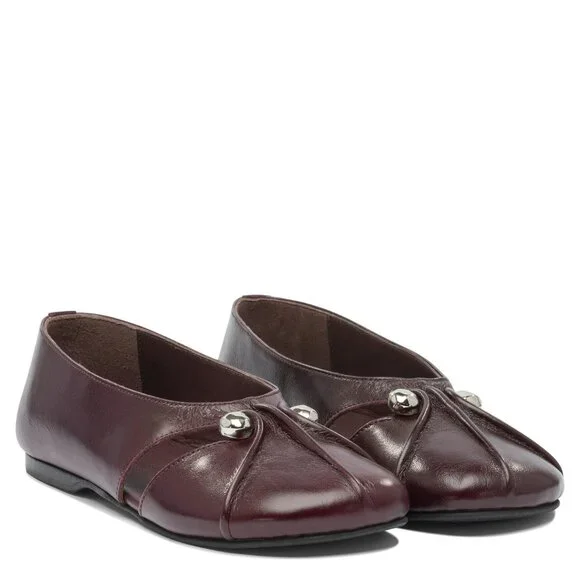 Alohas Ravena Rift Burgundy Leather Ballet Flats IT 36 Women